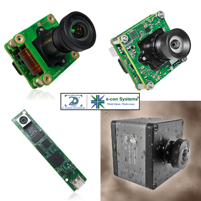 e-con Systems社製<br>高解像度/RGB-IR/AF/防水カメラ