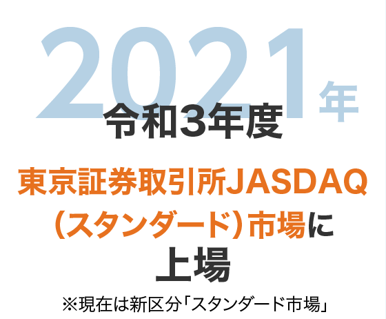 東京証券取引所JASDAQ（スタンダード）市場に上場